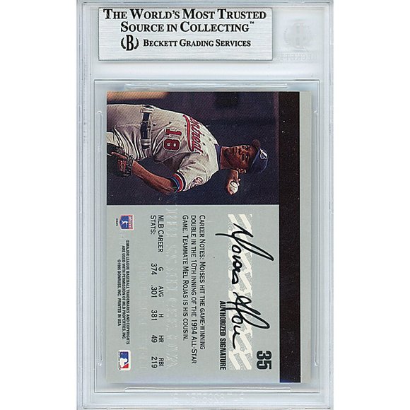 Moises Alou Expos Signed 1995 Studio Baseball Card Beckett BAS Autograph Slabbed - Picture 4 of 6